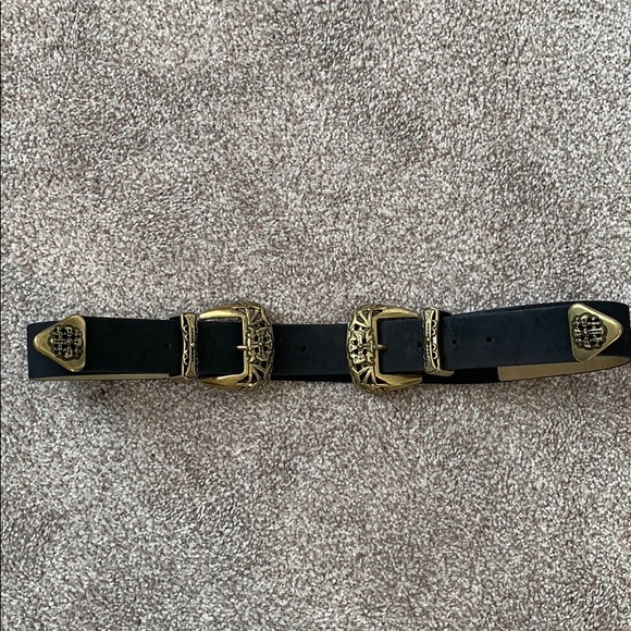 Accessories - Yellow Gold Double Buckle Belt